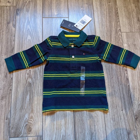 NWT Baby Boy (12M) - TOMMY HILFIGER Long Sleeve Polo - Picture 1 of 3